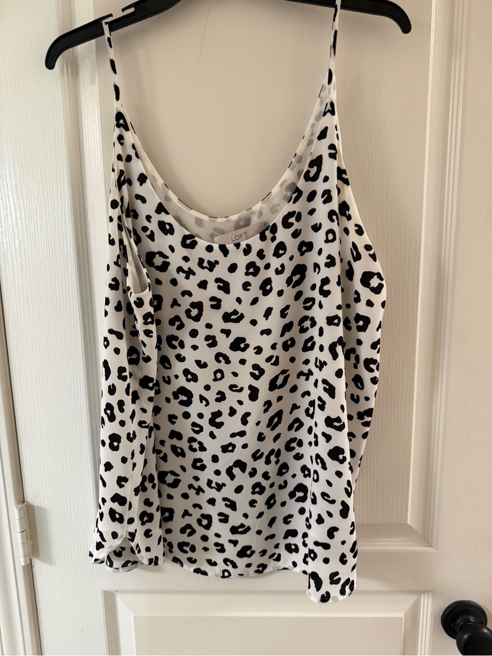 LOFT White and Black Leopard Print Camisole